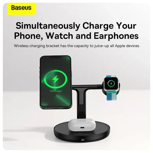 Baseus 20W Swan 3-in-1 Wireless Magnetic Charging Bracket Black