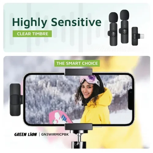 Green Lion 3 in 1 Wireless Microphone gadgetflex.lk